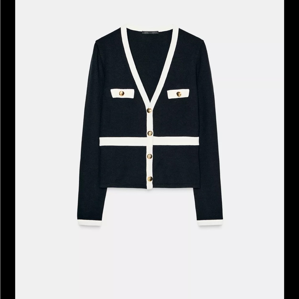 Zara Black and White Cardigan